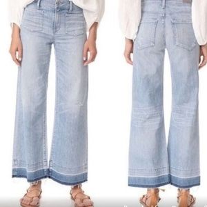 Agolde June women’s Cropped Wide Leg Goldcoast Color blue Denim Jean NWOT Sz 28